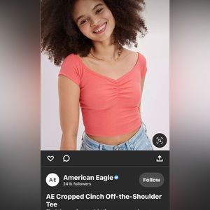 AE Cropped Cinch Off-the-Shoulder
Tee